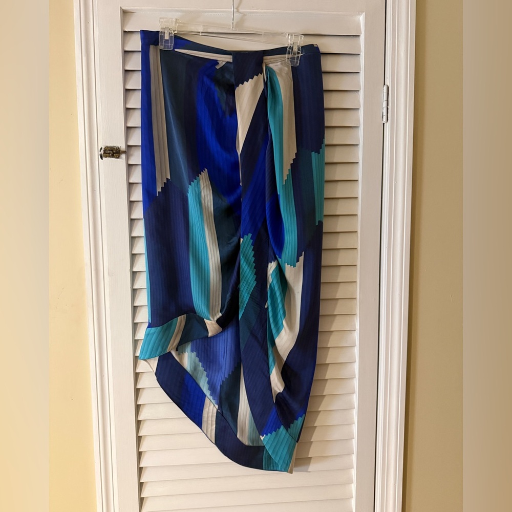 Zimmermann Navy and Cream Silk Skirt
